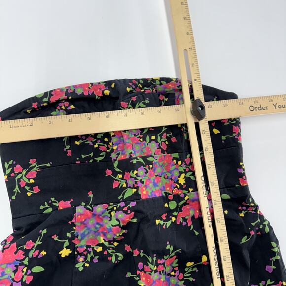 Free People Dress Womens Size 4 Black Poision Apple Floral Strapless Mini Y2K - Picture 8 of 10